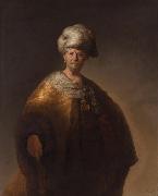 A Man in oriental dress known as, REMBRANDT Harmenszoon van Rijn